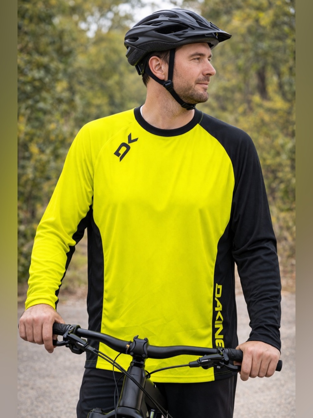Dakine Thrillium LS Jersey Men’s XL Stellar Yellow Black MTB Bike Shirt NWT